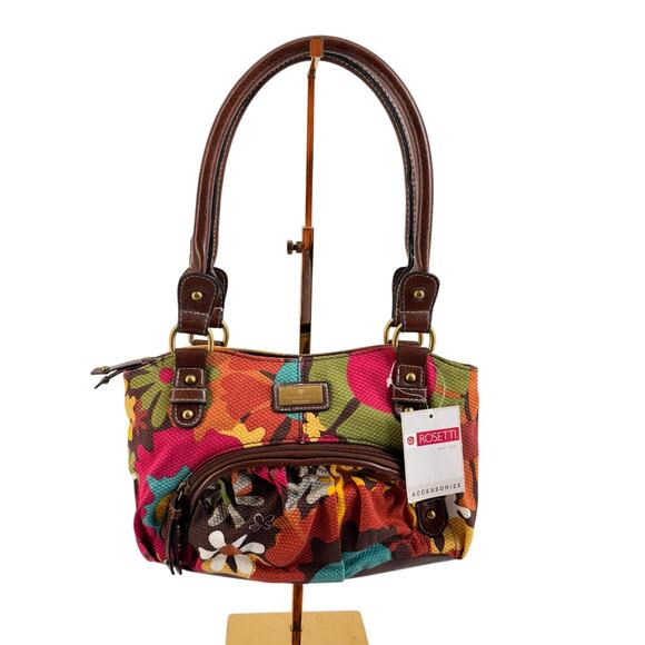 Rosetti Eden Floral Mini Shopper Bag Brown Handles Boho Retro Y2K shoulder bag - Picture 4 of 10